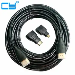 3 in1 HDMI для Mini & Micro HDMI Кабель-адаптер V1.4 3D 1080 P для HDTV Планшетные ПК