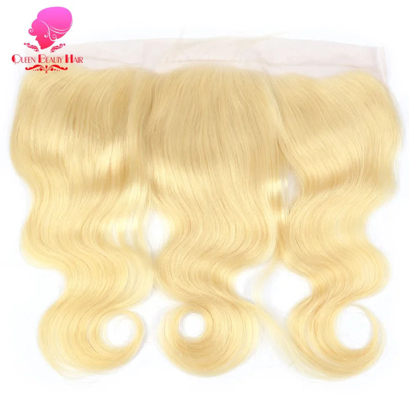 QUEEN BEAUTY 613 блонд чистый 13x4 для ушей на ухо фронтальная кружевная бразильские