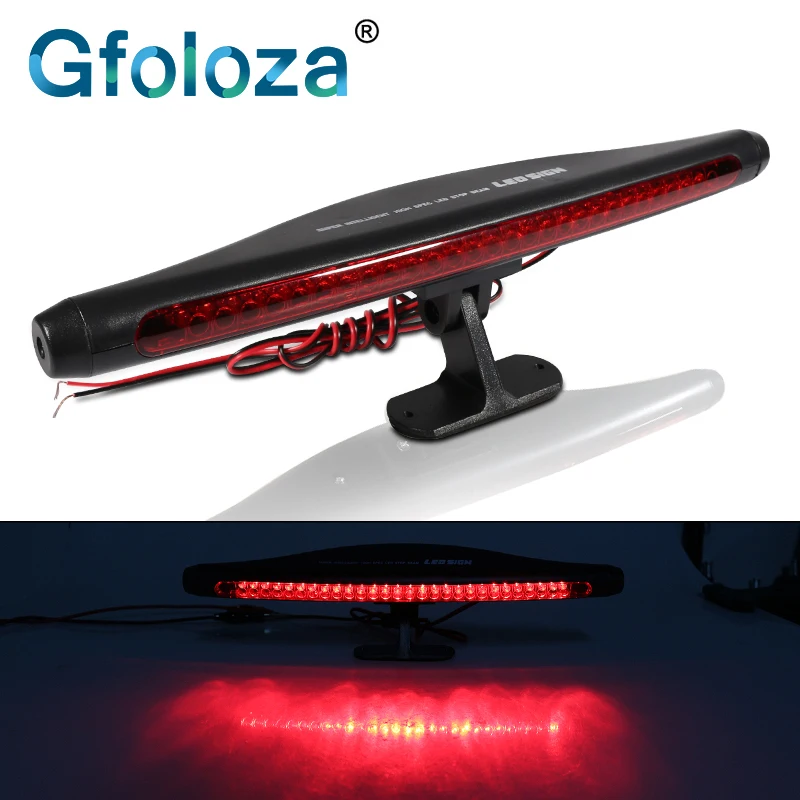 

Gfoloza Universal 28 LED 12V Car Additioal Brake Lights Bar Red Third Brake Lamp LED Auto Truck Tail Parking Signal Lamp 1Pcs