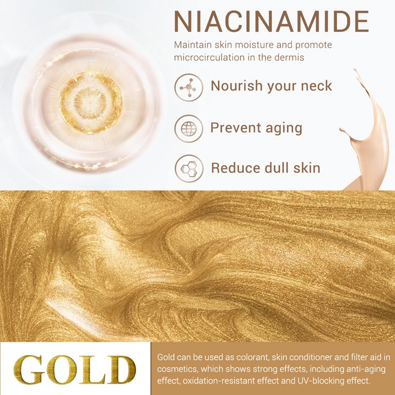 LANBENA 24K золотой антивозрастной крем для шеи увлажняющая маска для сна для шеи против морщин подтягивающая уменьшает тонкие морщинки отбеливающая кожа