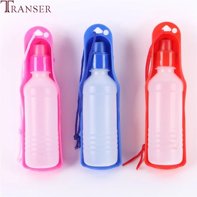 Transer Pet Dog Water Bottle 250ml 500ml Plastic Portable Water Bottle
