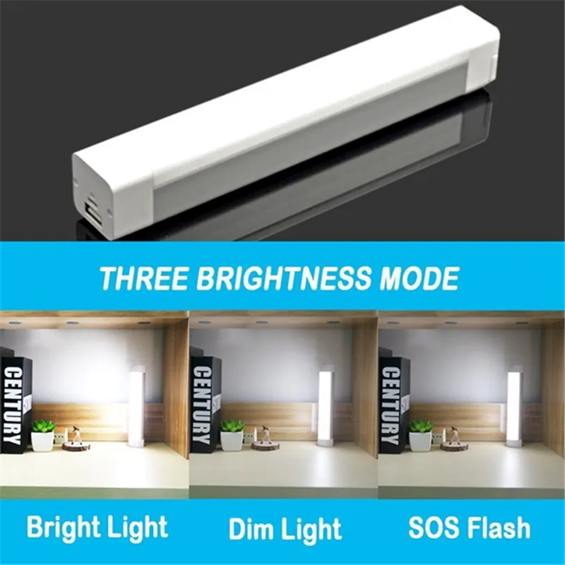 

1Set/3pcs LED Bar Light SMD 2835 Strip Portable LED Camping Light Work Lamp Lantern Stick Emergency Magnetic DC5V