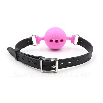 3 Size Soft Silicone Open Mouth Gag Ball BDSM Bondage Restraints Sex Toy For Adults Slave Open Hole Ventilation Gag For Couples 5