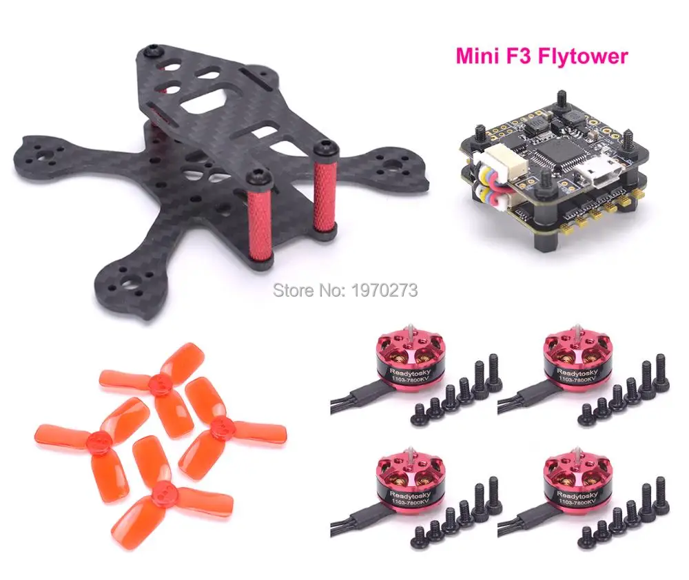 

iX2 90mm 90 Frame 1103 7800kv Motor Mini F3 / F4 Flytower Integrated OSD 4 in 1 BLHeli ESC 1103 7800KV Motor