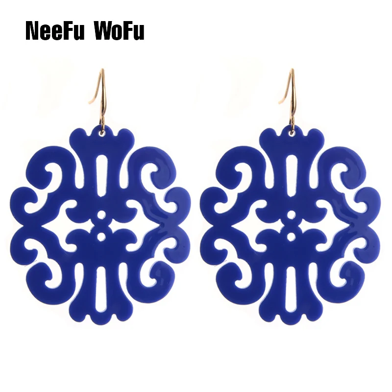 

NeeFu WoFu 2019 Drop Earrings Classical Resin Earring Big Earring For Woman Large Easter Brinco Ear Oorbellen Gift