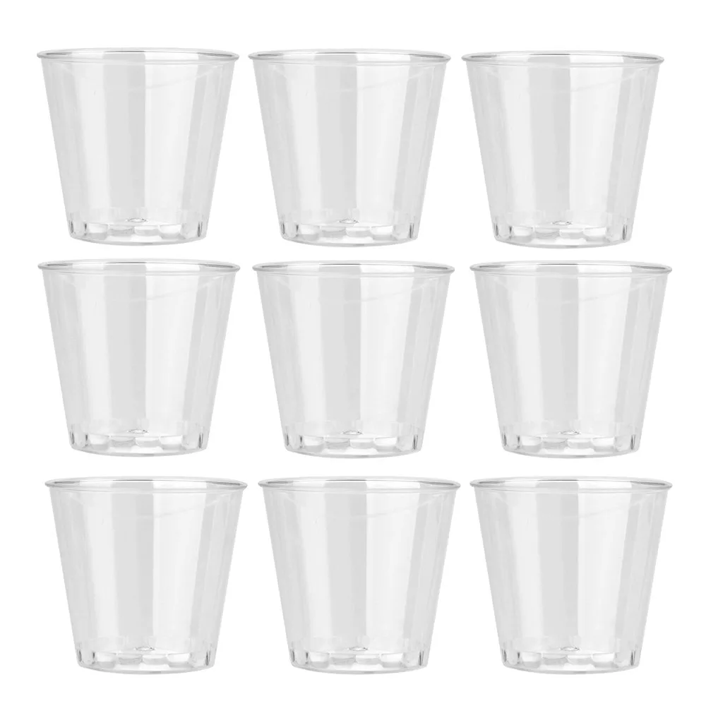 10 шт. пластиковые стеклянные рюмки es чашки для желе Tumblers verrine plastique jet день рождения барный винный verre plastique кухонные аксессуары - Цвет: Clear