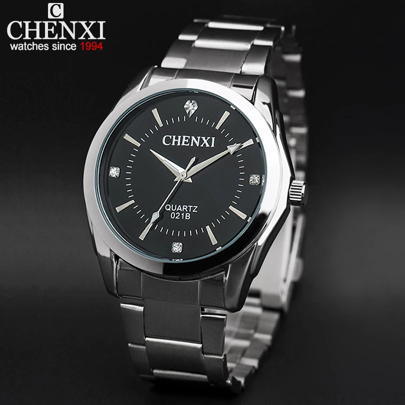 Мужские модные брендовые часы CHENXI CX 021B Стальные наручные для мальчиков