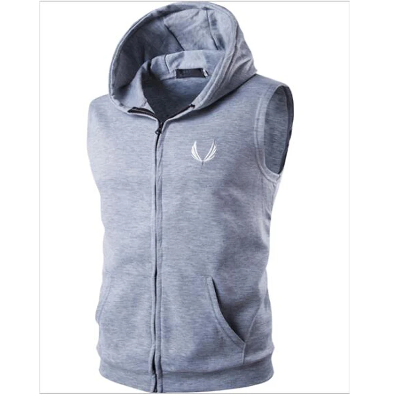 2017 New Brand Stretchy Sleeveless Shirt Casual Fashion Hooded Tank Top Men bodybuilding Fitness Clothing Size M-2XL