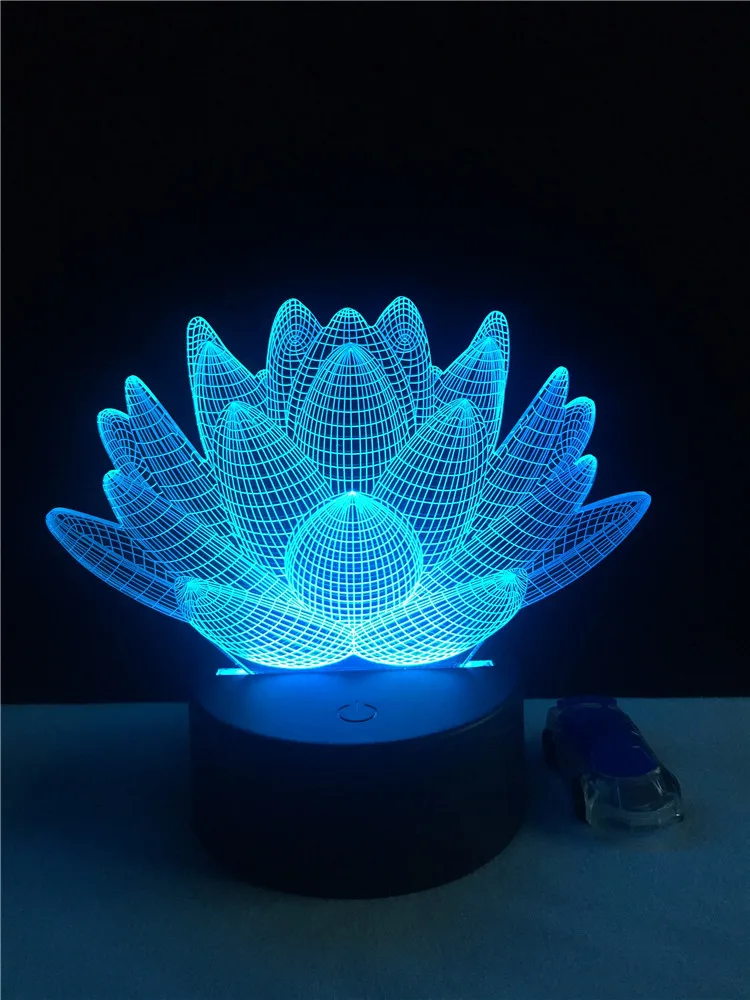 USB LED Lotus Flower Night Light 3D 7colors Christmas Gifts Mood Lamp Touch Kids Child Living/Bedroom Table/Desk Sleeping Light