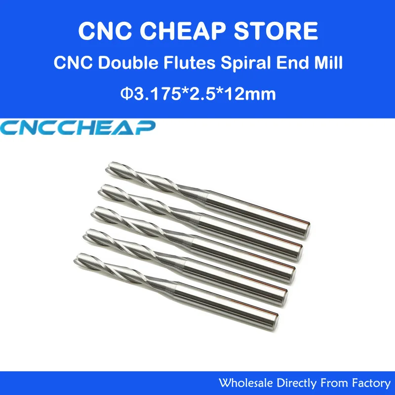 Wood Cnc Router Bits 2 Flutes End Mills 1 8 2 5 X 12mm Milling