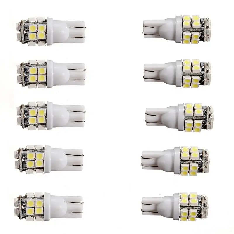 

10 Pieces W5W T10 Car LED Bulb 20SMD 2835 168 194 Side Marker Lights Map Turn Signal Lamp White car led light bulbs
