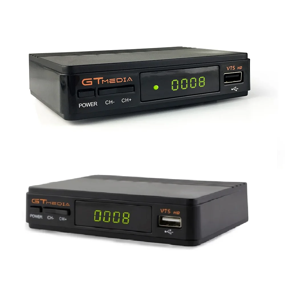  Hot DVB-S2 gtmedia v7s hd With USB WIFI FTA TV Receiver +2Year lines CCcam Powervu keys TV decoder 