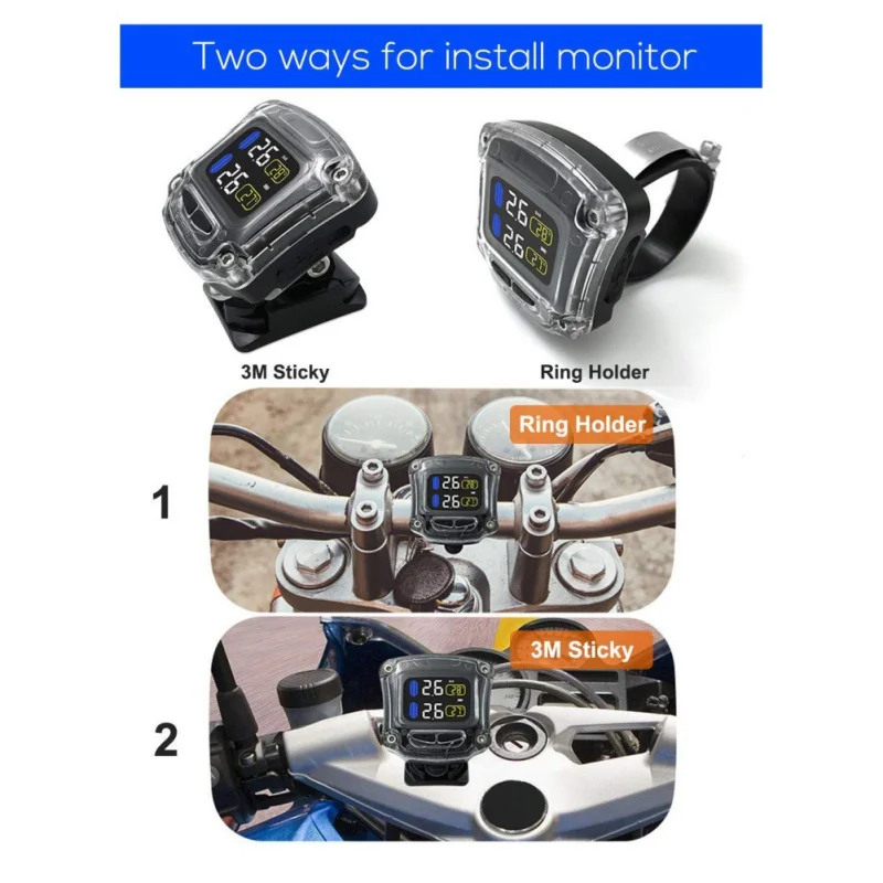 Sistema de Monitoramento Pressão dos Pneus Pressão dos Pneus da Motocicleta Tpms Sensor Universal Sensores Externos da 12 motocicleta universal sensores externos
