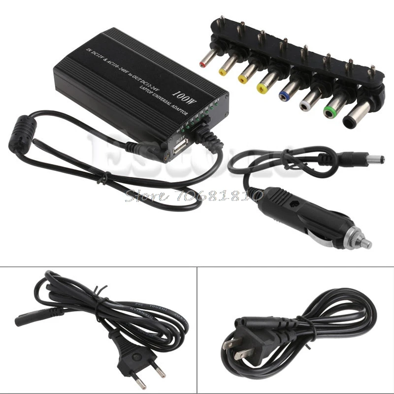 

For Laptop In Car DC Charger Notebook AC Adapter Power Supply 100W Universal