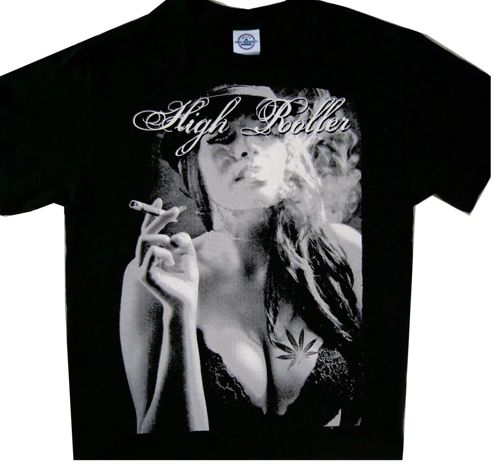 Новая футболка T'Shirt High Roller Blunt Roll Bad, популярная пикантная футболка с короткими рукавами для девочек, модная футболка Новая футболка T'Shirt High Roller Blunt Roll Bad, популярная пикантная футболка с короткими рукавами для девочек, модная футболка
