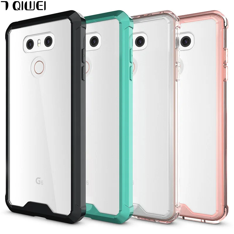 For LG G6 Case Crystal Hybrid Bumper Clear TPU PC Acrylic Back Cover