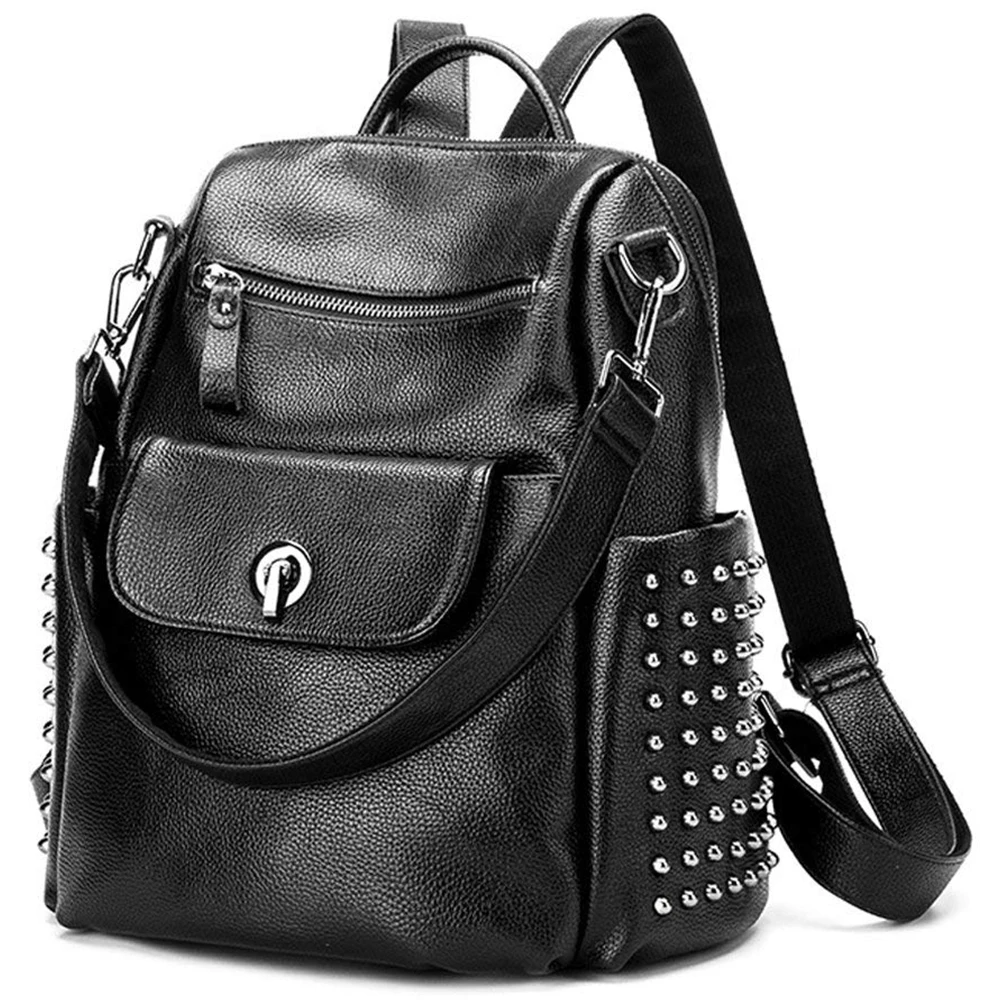 

Leather Backpack for Women, Washed Leather Handbag Satchel Shoulder Bag