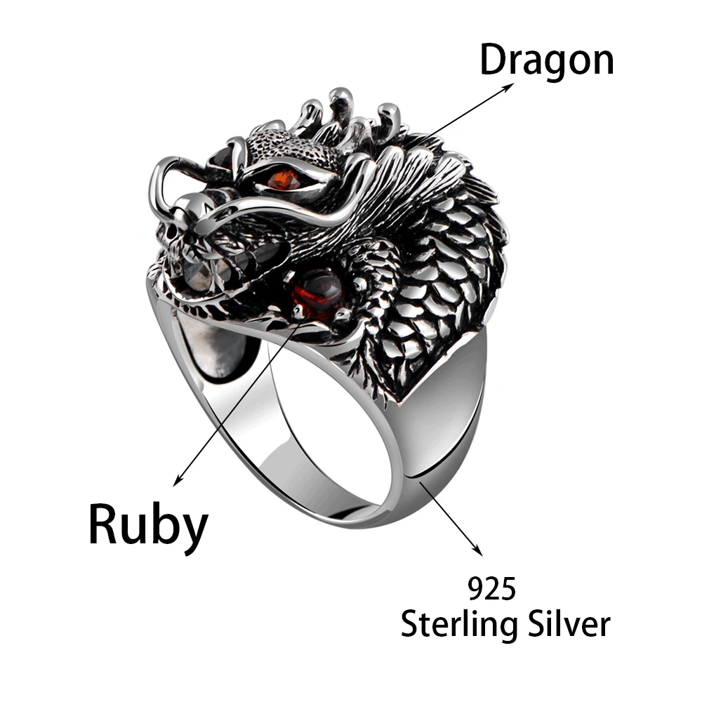 Мужское Винтажное кольцо с рубином из серебра 925 пробы|ring fashion|ring with rubyring ring |