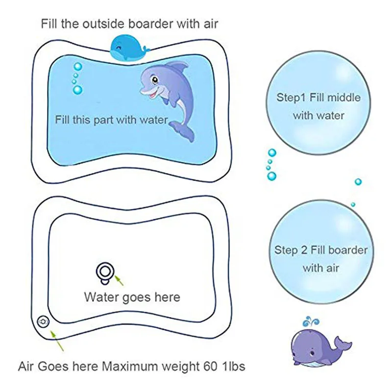 FAST DELIVERY BABY WATER MATS undersea world play mats for baby inflatable patted pad Inflatable water cushion educational toys