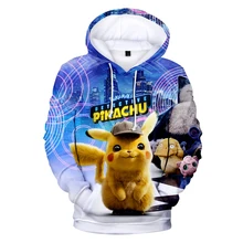 Новинка, толстовка с капюшоном с 3d принтом из фильма Покемон, детектива Пикачу, Мужская/Женская повседневная одежда с капюшоном в стиле хип-хоп Харадзюку