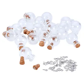 

50 PCS DIY Handmade Glass Wishing Bottle Miniature Glass Bottles Vials Set With Hemp Rope
