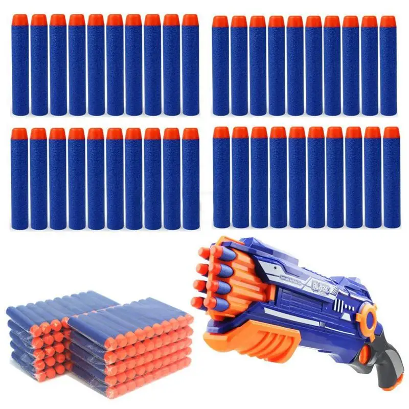 100pcs Bullet Darts For NERF Kids Toy Gun N-Strike Round Head Blasters #S Blue 