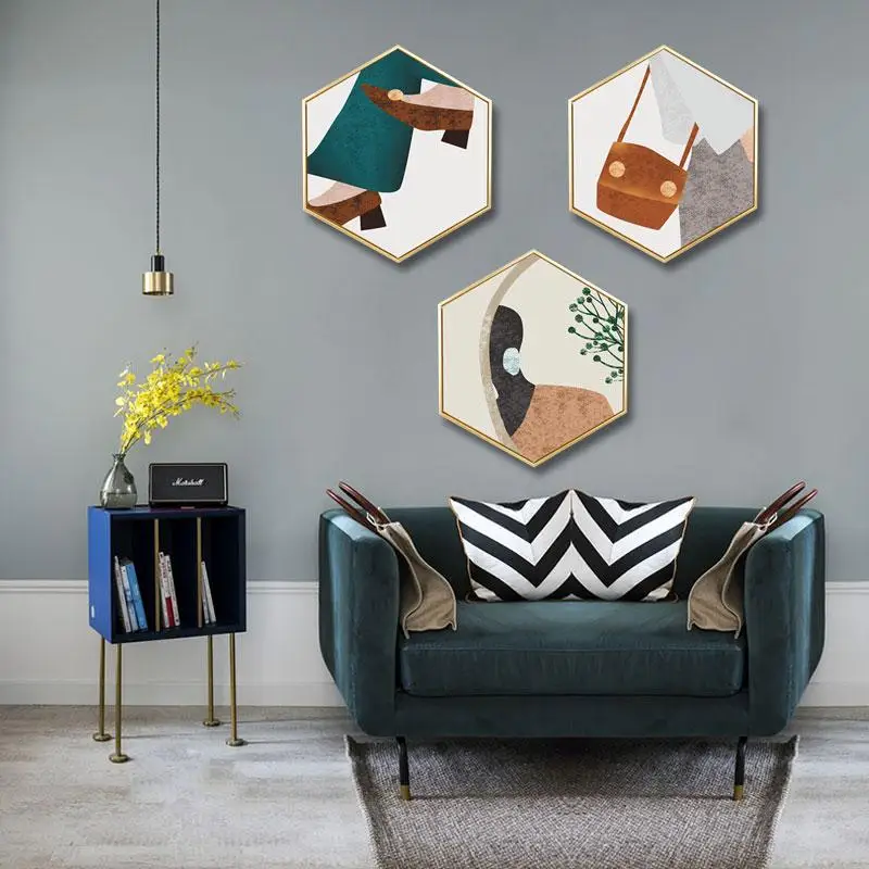 

Abstract nordic ins decorative paintings hotel living room background wall hanging painting restaurant bedroom entrance mural