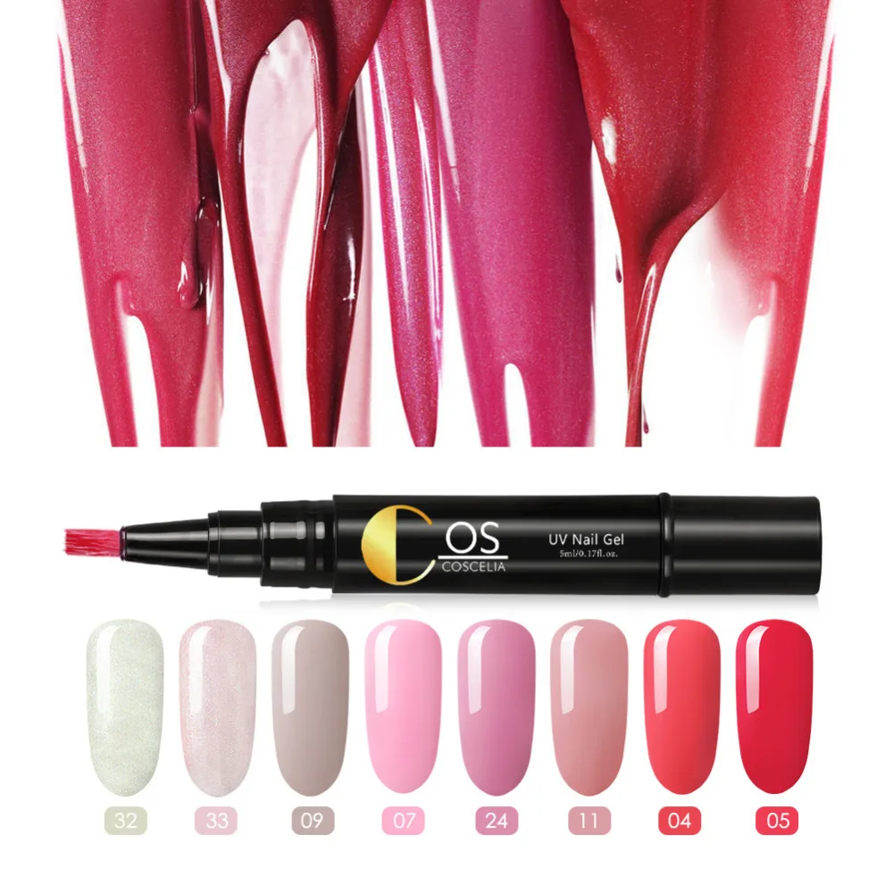 

COSCELIA Long Lasting 3 In 1 UV Gel One Step Gel Nail Polish Pen Shape Gel Nail Polish Gel For Nail Extension Permanent Varnish