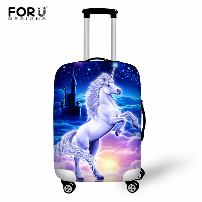 

FORUDESIGNS Travel Luggage Cover Unicorn Luggage Protective Cover Cute Dustproof Suitcase Cover Elastic Suit for 18"-30" Inch
