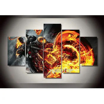

DIY Diamond Painting Cross Stitch Kit Full Diamond Embroidery 5D Square Diamond Mosaic Home Decor Ghost Rider 5pcs ML028