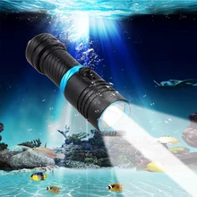 100M scuba diving flashlight xm l2 led lantern underwater worklight lampe torche waterproof torch flashlight 26650 or 18650
