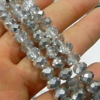 

Hot sale grey crystal glass stone 6x8mm faceted abacus rondelle loose beads 70pcs charms spacer accessories diy jewelry GSL8mm05