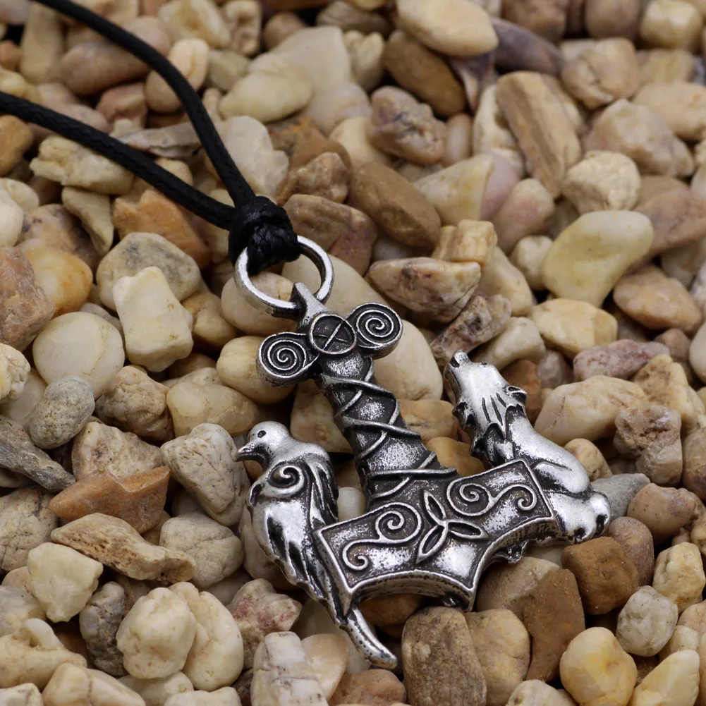 Youe shone Norse Odin Thors Молот Мьёльнир Викинг Волк и кулон с вороном древних птиц