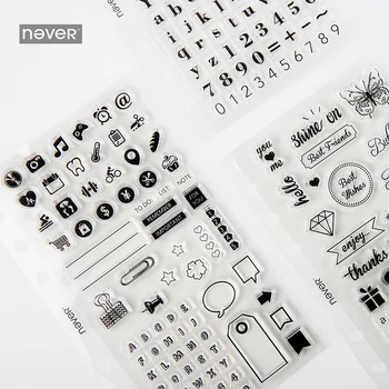 

Never Fashion Transparent Seal Set Stamp for scrapbooking Planner Accessories Diary Decorative Kawaii stationery Store