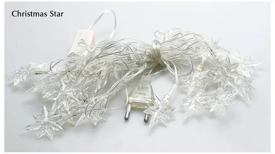 LED Holiday Light 4M 220V EU 110V US Plug Waterproof Fairy Star LED String Light for Home Party Holiday Christmas Decor (16)