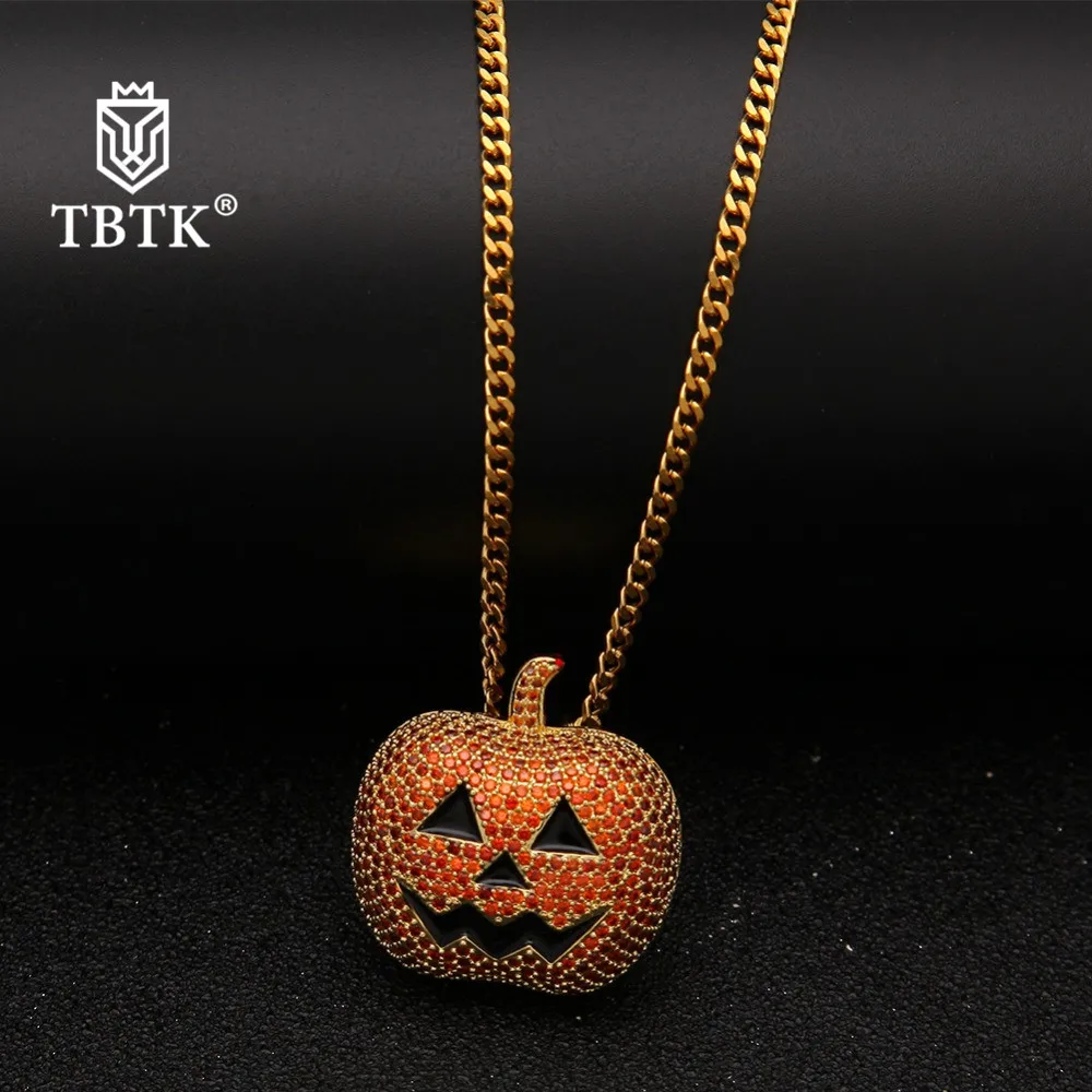 TBTK Hallown Тыква кулон оранжевый/черный цвет ожерелье в стиле панк Смешные ювелирные
