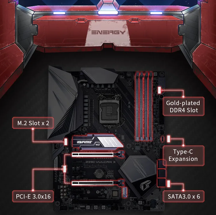 Игровая материнская плата Clorful LGA1151 wifi HDMI DP Z390