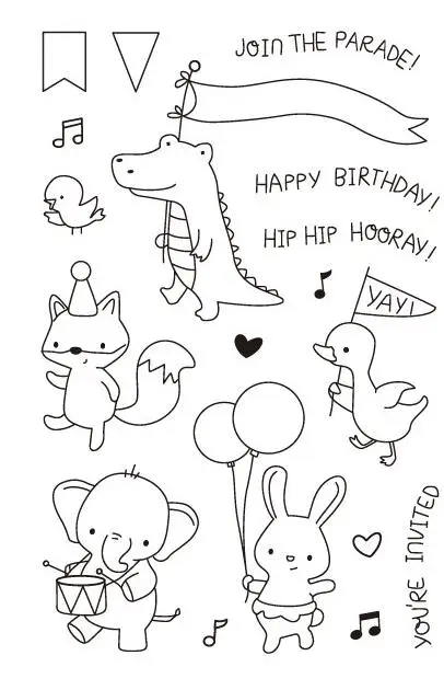 

Party Parade Stamp Transparent Clear Stamp for DIY scrapbooking/Card Making C10