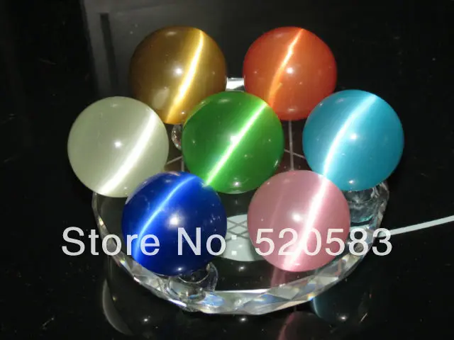 

free shipping free shipping 7 Seven-star array PRETTY Cats Eye Crystal Sphere Ball + stand