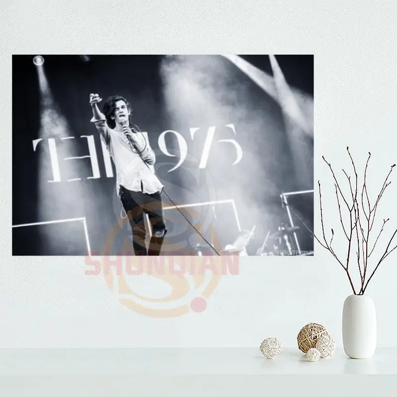 

The 1975 band from Manchester Poster Custom Satin poster print cloth fabric wall poster print Silk Fabric Print