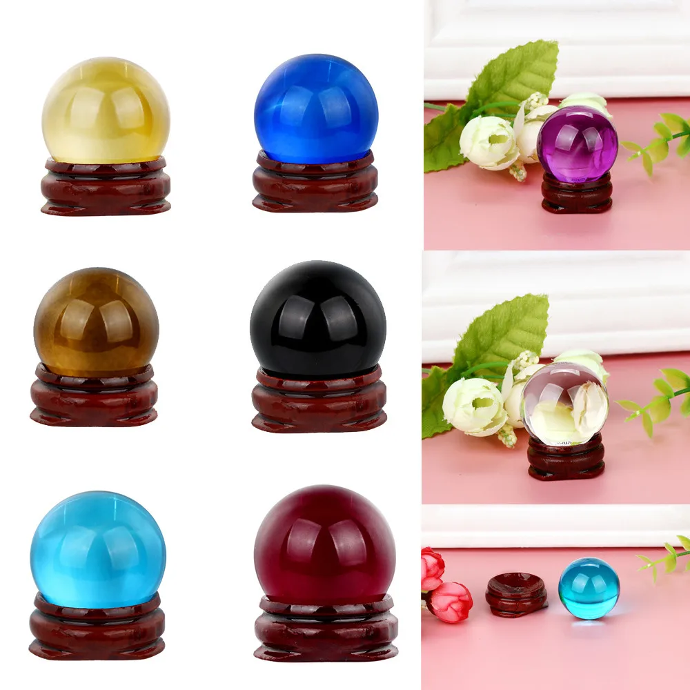 

HOT!30mm Natural Quartz Magic Crystal Ball Healing Ball Sphere And Stand crystal ball Decoration Craft #30