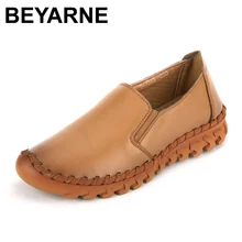 BEYARNE/Лидер продаж, женская обувь на плоской подошве, женская обувь ручной работы, модные мягкие лоферы из натуральной кожи, однотонная женская повседневная обувь на плоской подошве