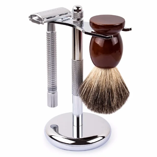 QSHAVE Men uchwyt na golarkę ze stali nierdzewnej pędzel do golenia stojak bezpieczeństwa Razor It uchwyt na golarkę 15cm uchwyt na maszynkę do golenia i szczotka nie w tym 3