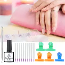 Жидкость для снятия лака гель из нержавеющей стали Кнопка стекловолокна для наращивания ногтей набор инструментов для ногтей части