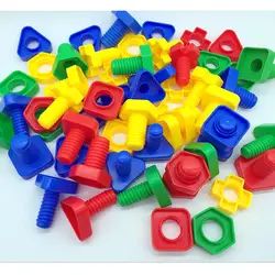 5 комплектов/партия винт строительные блоки пластиковые вставки блоков Гайка Форма игрушки развивающие игрушки lля детей шкала Монтессори