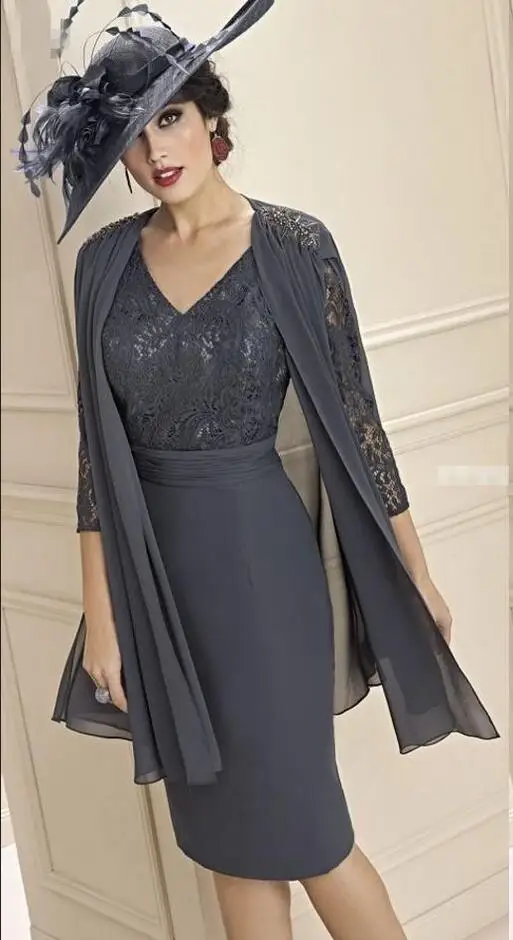 long grey chiffon jacket