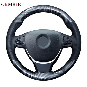 

GKMHiR Black Carbon Fiber Leather Car Steering Wheel Cover for BMW F87 M2 F80 M3 F82 M4 M5 F12 F13 M6 F85 X5 M F86 X6 M F33 F30