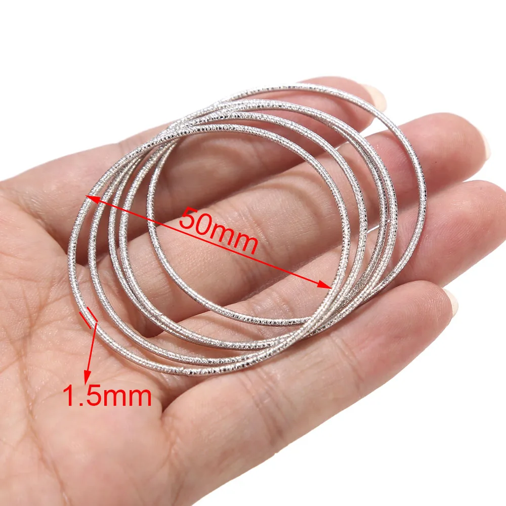 10pcs Silver Tone Link Rings 30mm/50mm Stainless Steel Round Closed Dangle Circle O Ring Charm Connectors