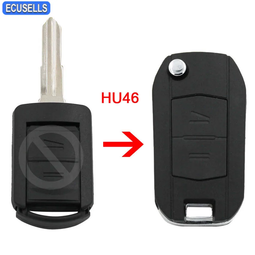 

2 Button Folding Smart Car Key Case Flip Remote Key Shell Upgrade for Vauxhall for Opel Corsa C Meriva Combo HU46 Uncut Blade