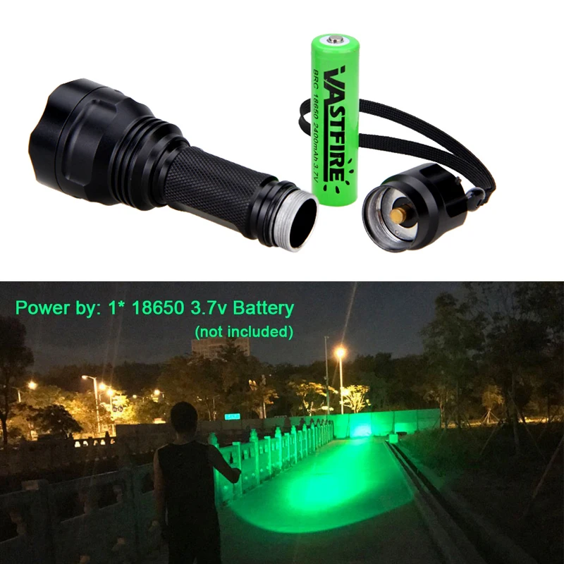 Тактический охотничий фонарь масштабируемый 500 ярдов 55 мм объектив 5 Режим фокус T6 зеленый световой факел охота свет
